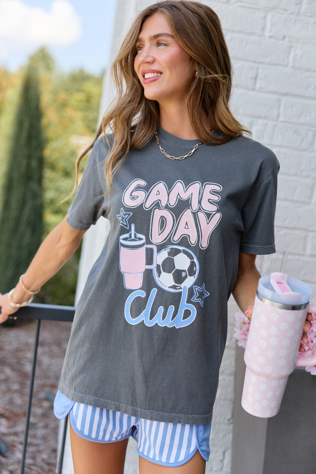 Game Day Soccer Club Dark Grey Comfort Colors Graphic Tee