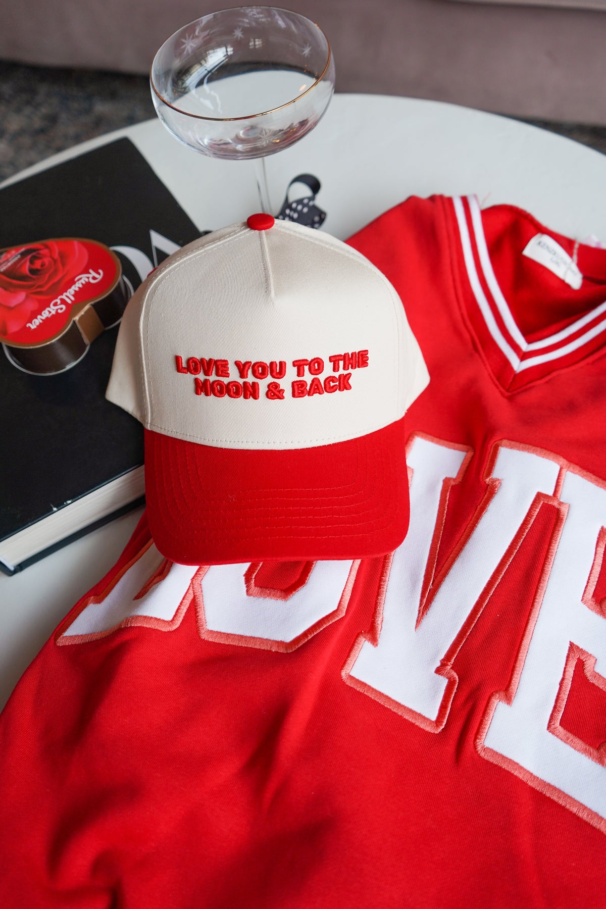 Love you to the Moon - Red Vintage Trucker Hat