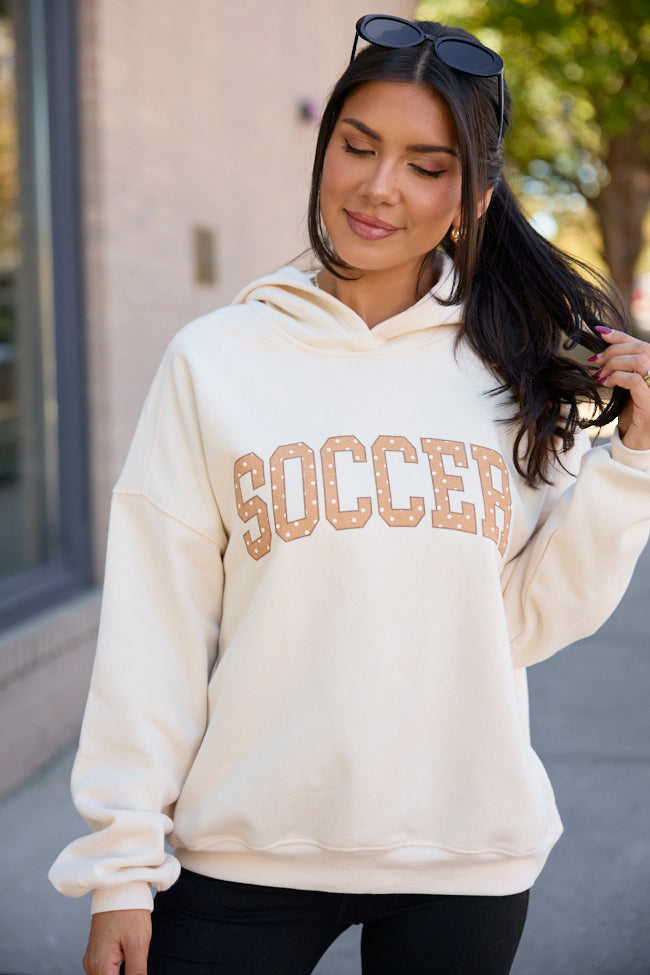 Soccer Polka Dot Cream Graphic Hoodie