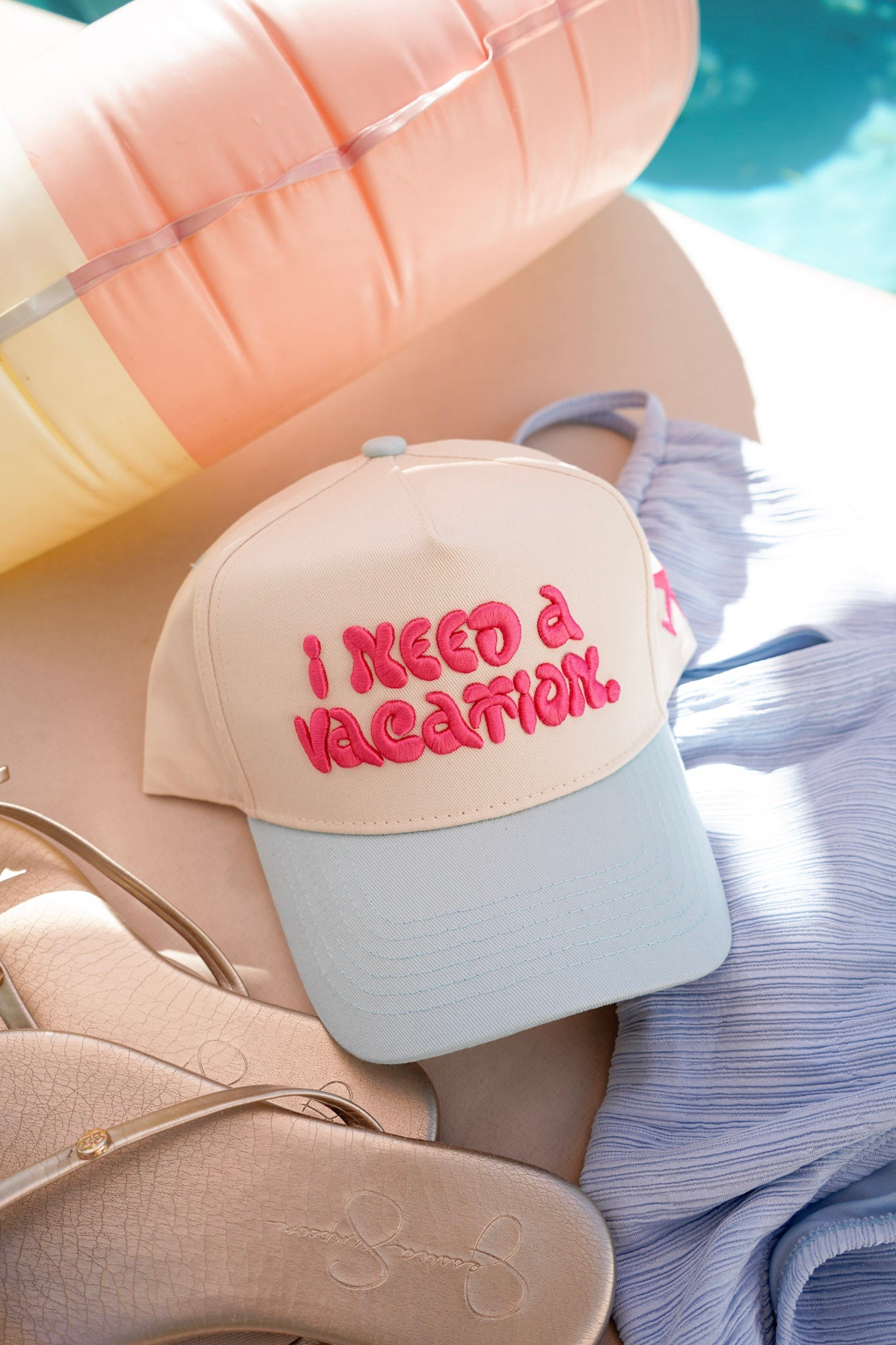 I Need a Vacation - Baby Blue Trucker Hat