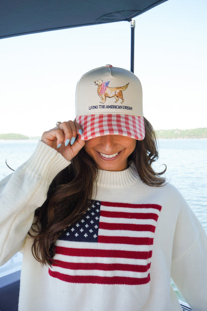 Living The American Dream - Red Gingham Hat