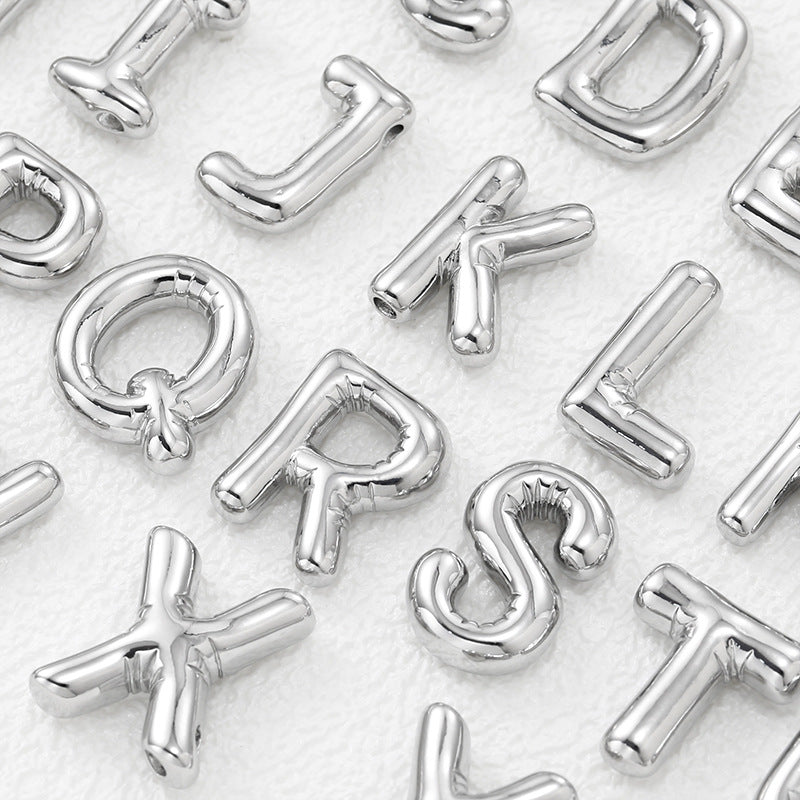 A-L Silver Bubble Letter Necklace