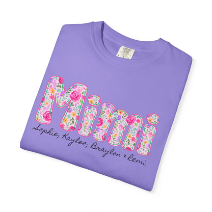 Floral Font Custom T-Shirt - Mimi, Mama, etc.
