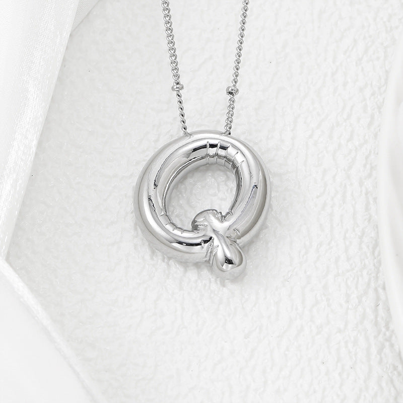 M-Z Silver Bubble Letter Necklace