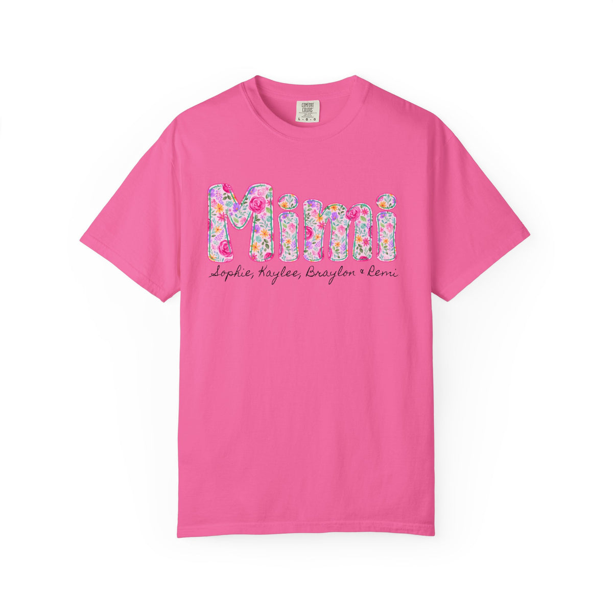 Floral Font Custom T-Shirt - Mimi, Mama, etc.