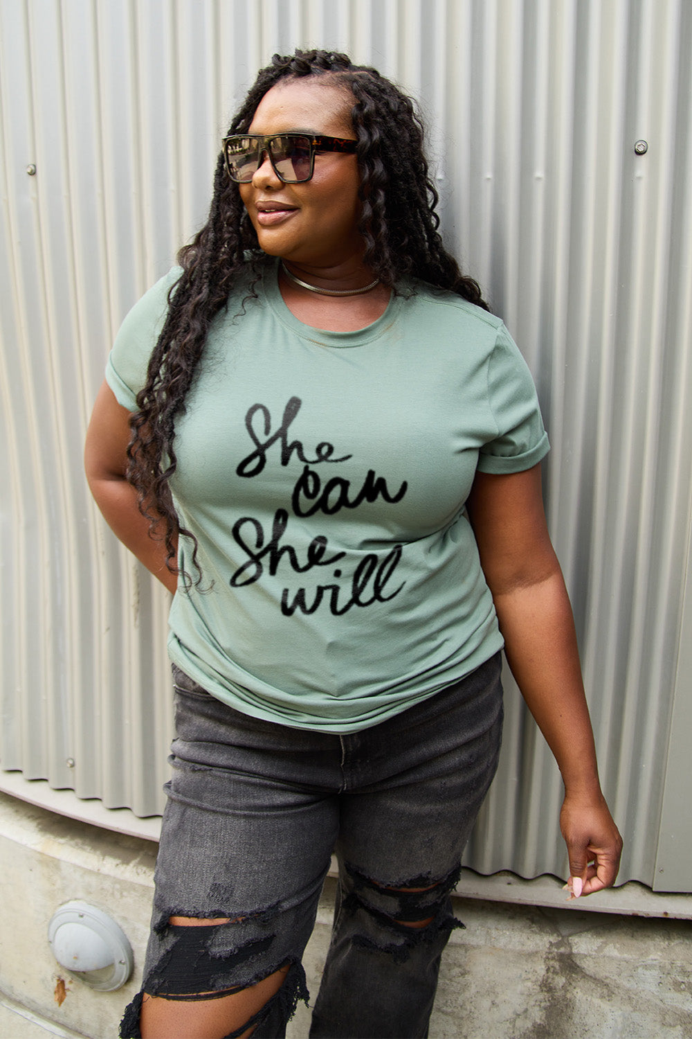 SHE CAN SHE WILL Short Sleeve T-Shirt