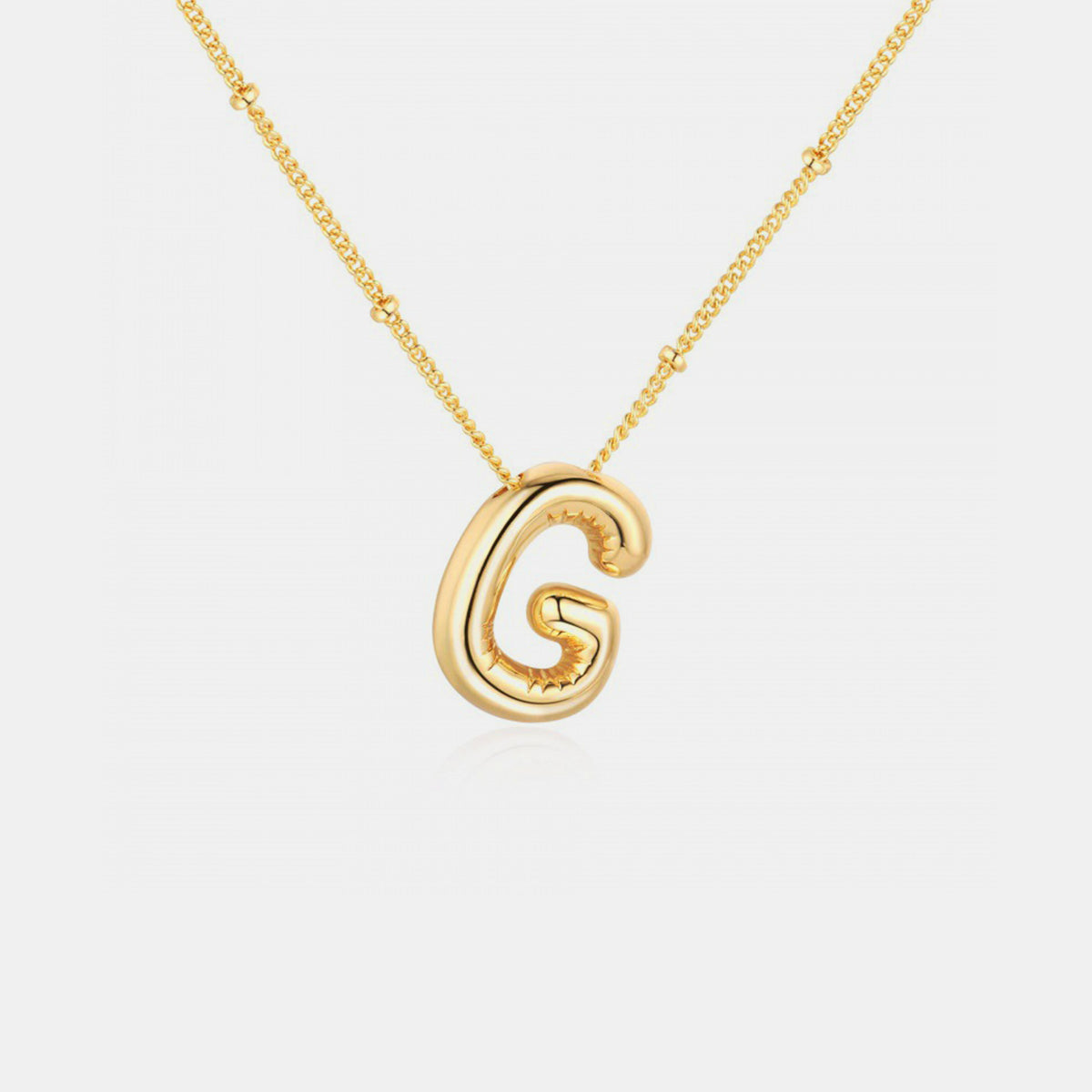 A~J Gold-Plated Bubble Initial Necklace