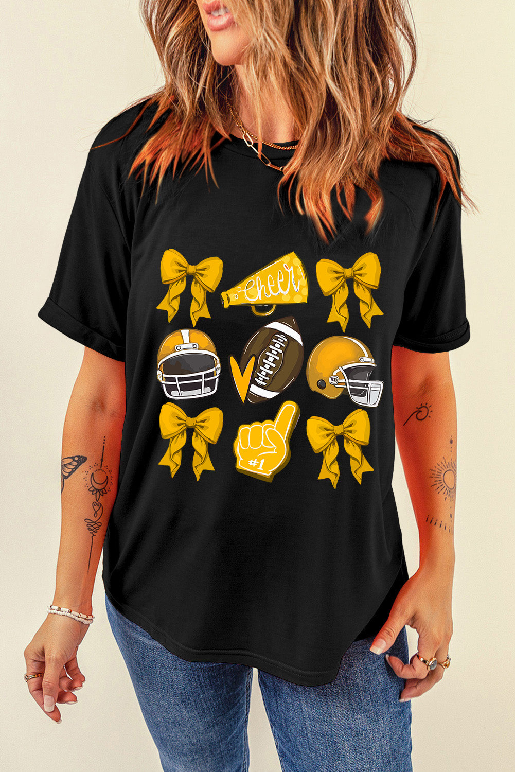 Gold or Purple Game Day Bowknot Graphic Tee