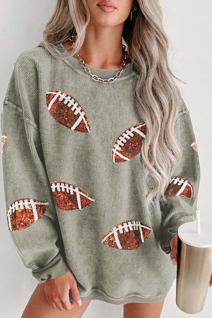 Black Sequin Game Day Sweatshirt