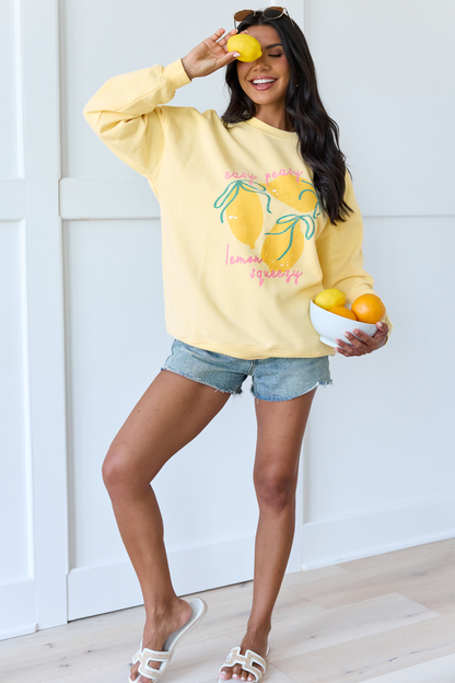 Easy Peasy Yellow Oversized Graphic Sweatshirt