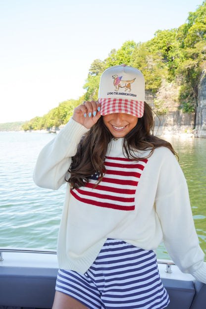 Living The American Dream - Red Gingham Hat