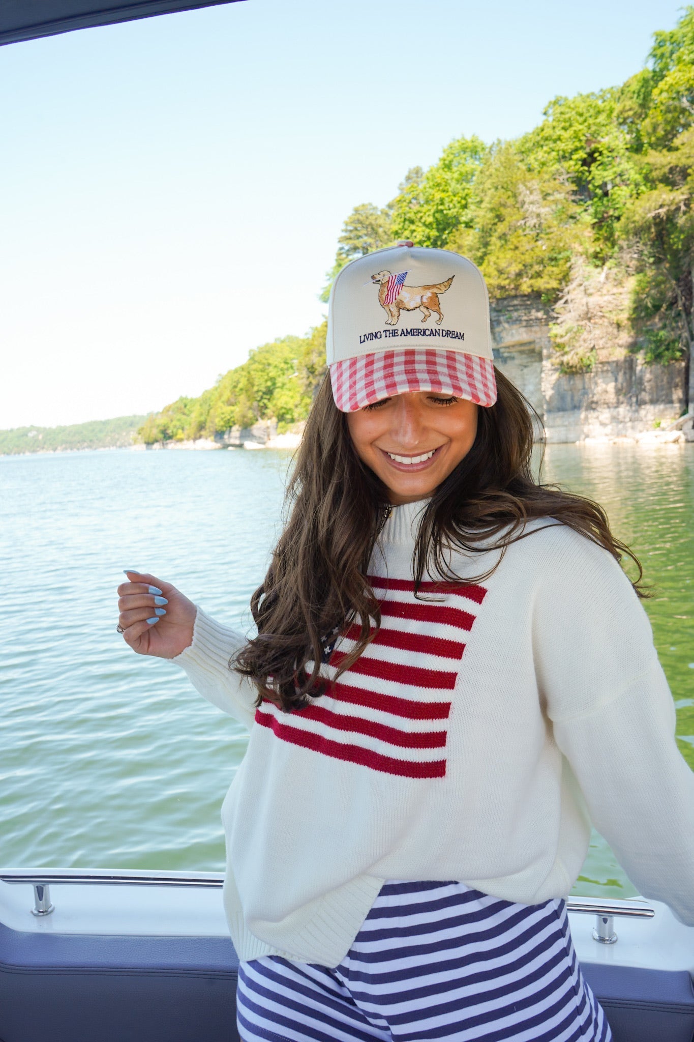 Living The American Dream - Red Gingham Hat
