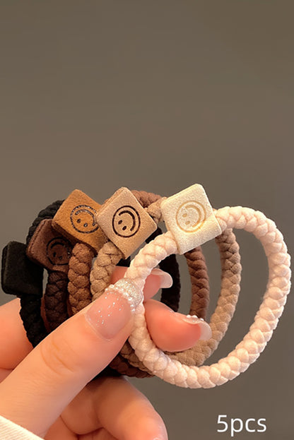 Chestnut 5Pcs Smile  Braided Hairband