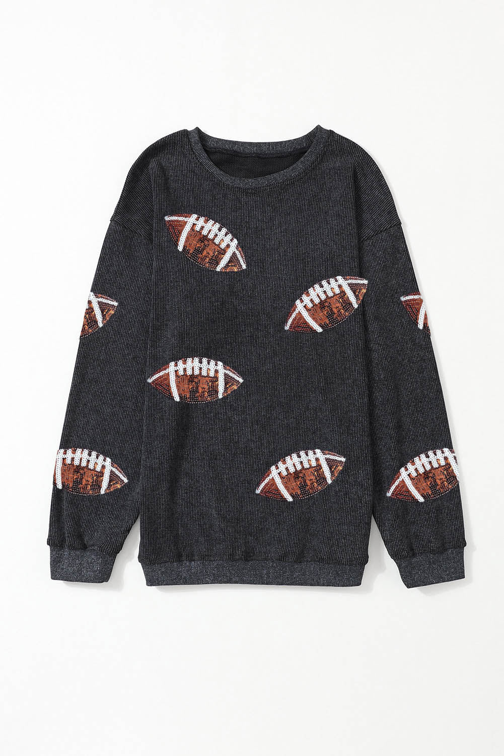 Black Sequin Game Day Sweatshirt