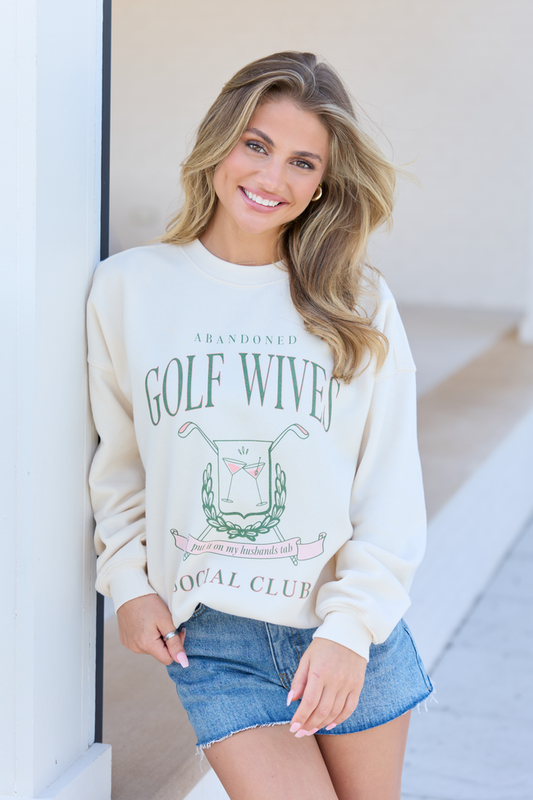 Golf Wives Cream Oversized Graphic Sweatshirt