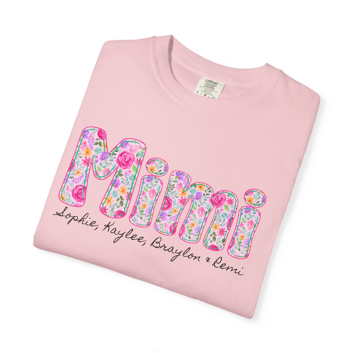 Floral Font Custom T-Shirt - Mimi, Mama, etc.