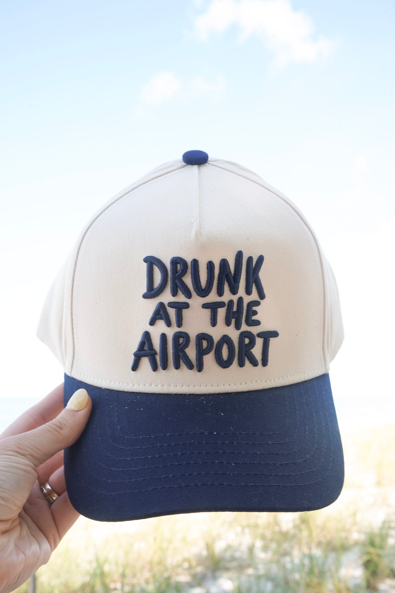 Drunk at the Airport - Navy Trucker Hat