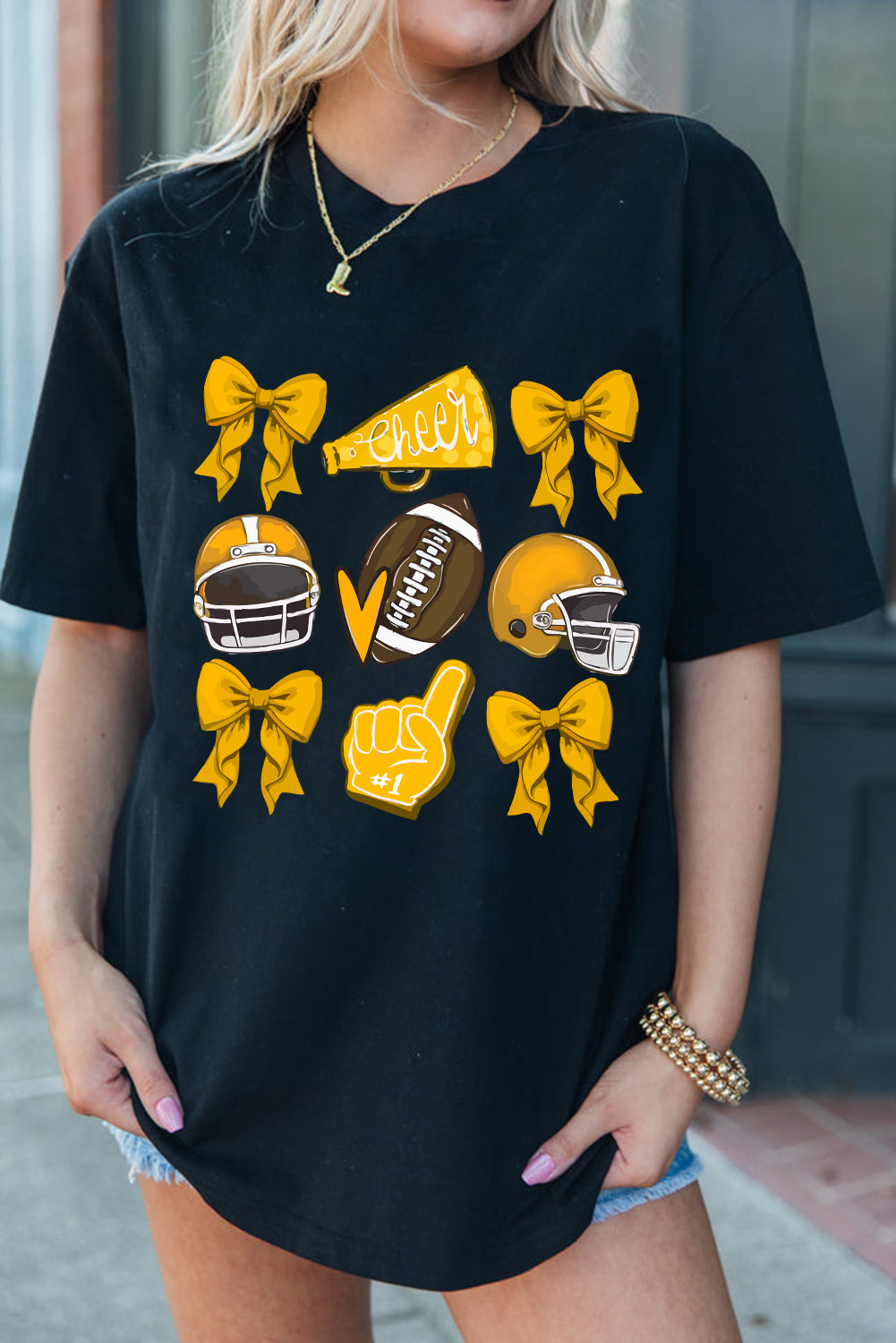 Gold or Purple Game Day Bowknot Graphic Tee