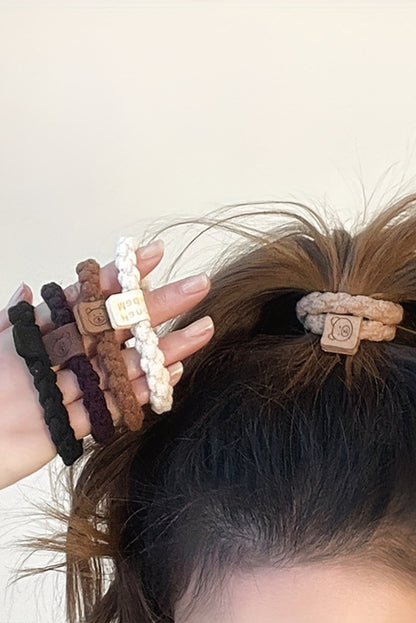 Chestnut 5Pcs Smile  Braided Hairband