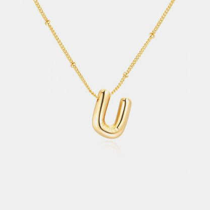 T~Z Gold-Plated Bubble Initial Necklace