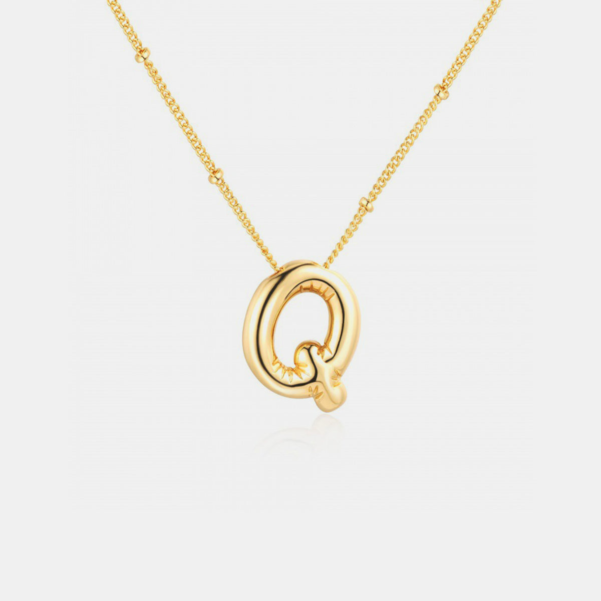 K~S Gold-Plated Bubble Initial Necklace