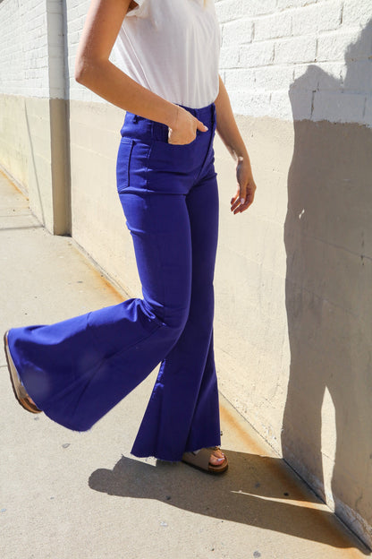 All You Need Sapphire High Waist Flare Leg Denim Jeans