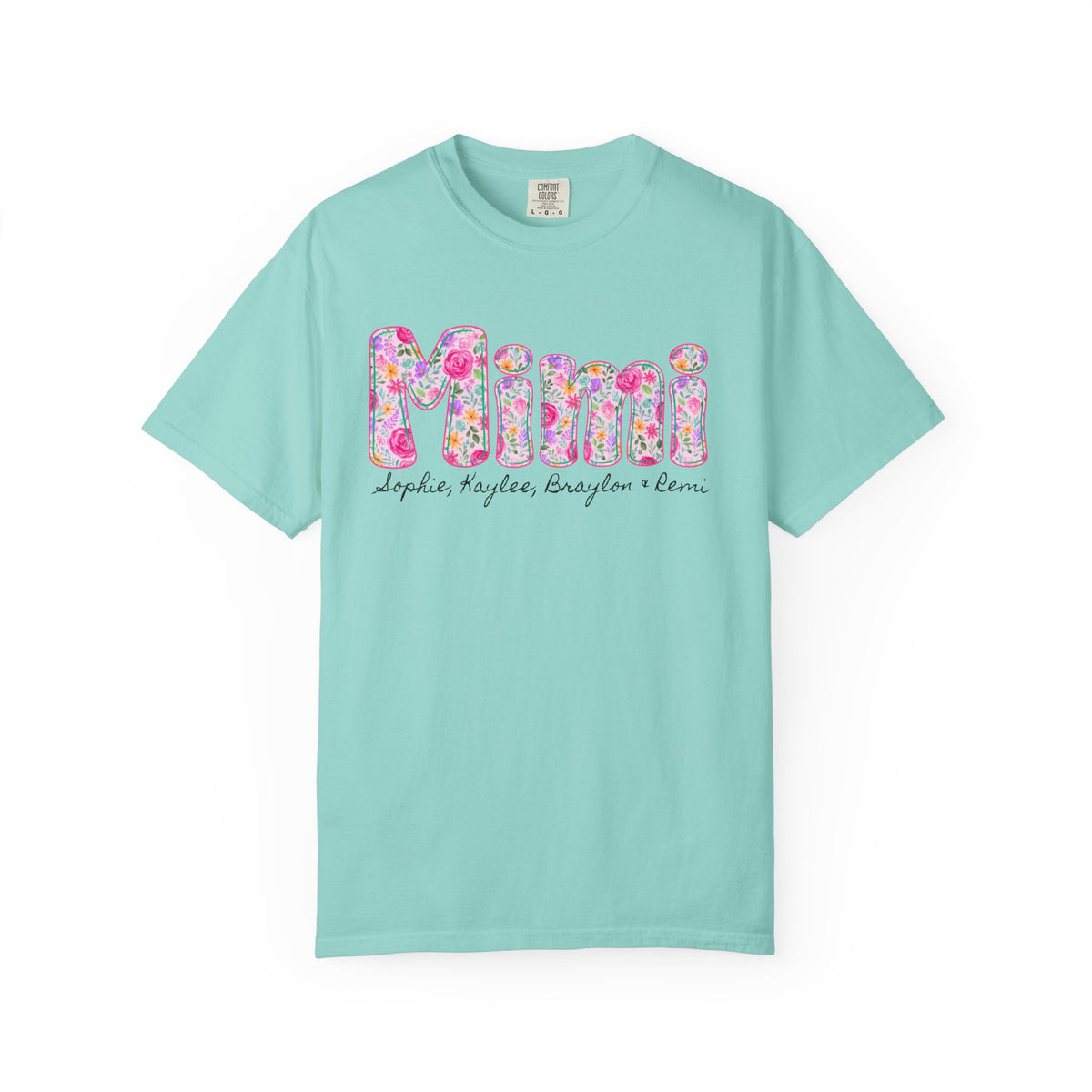 Floral Font Custom T-Shirt - Mimi, Mama, etc.