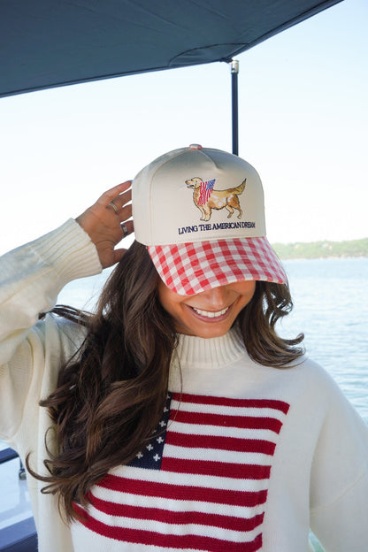 Living The American Dream - Red Gingham Hat