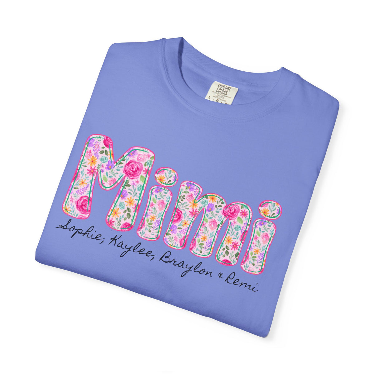 Floral Font Custom T-Shirt - Mimi, Mama, etc.