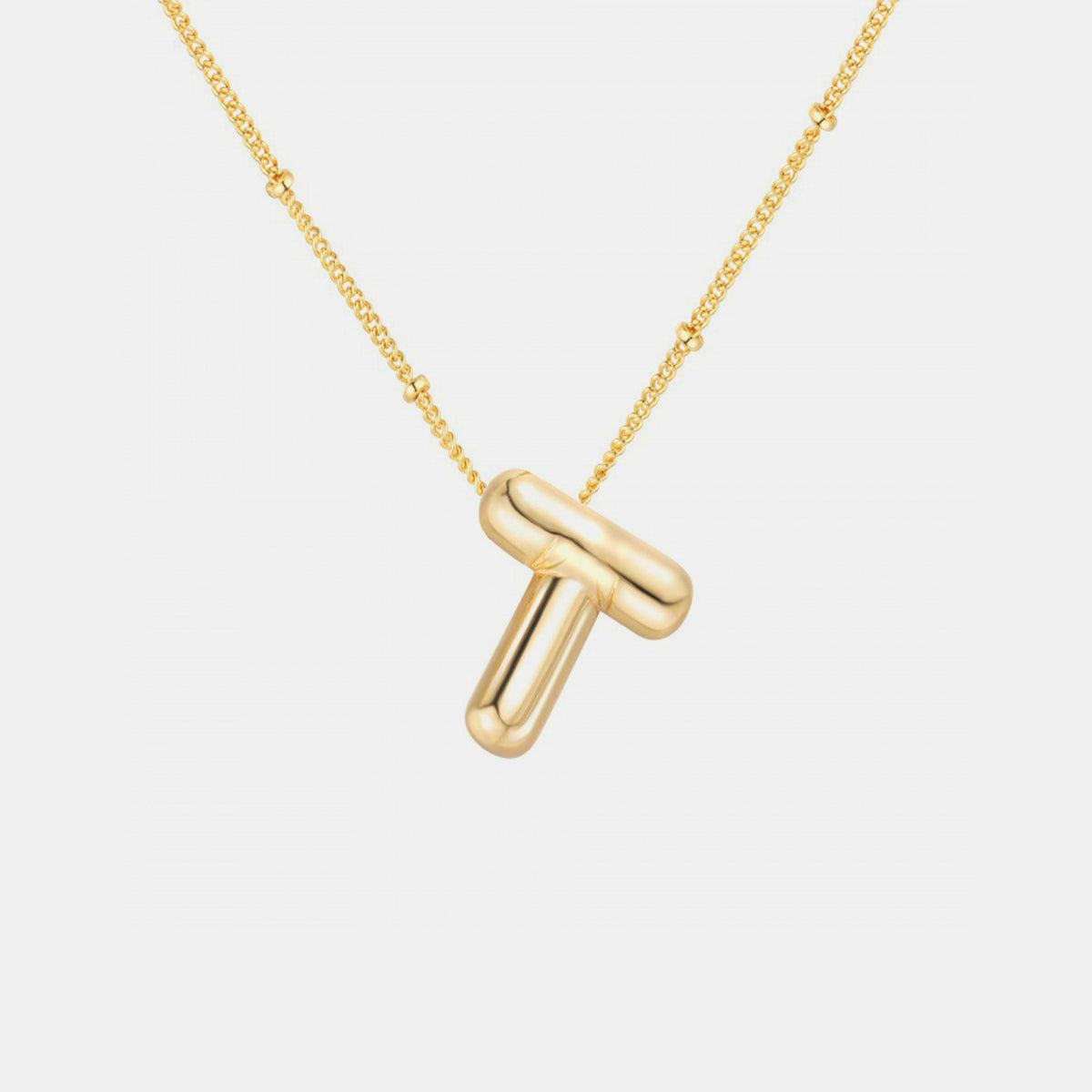 T~Z Gold-Plated Bubble Initial Necklace