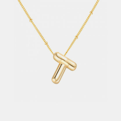 T~Z Gold-Plated Bubble Initial Necklace