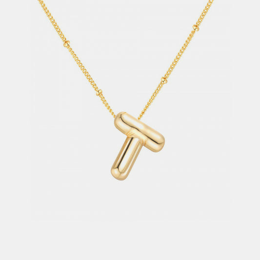 T~Z Gold-Plated Bubble Initial Necklace