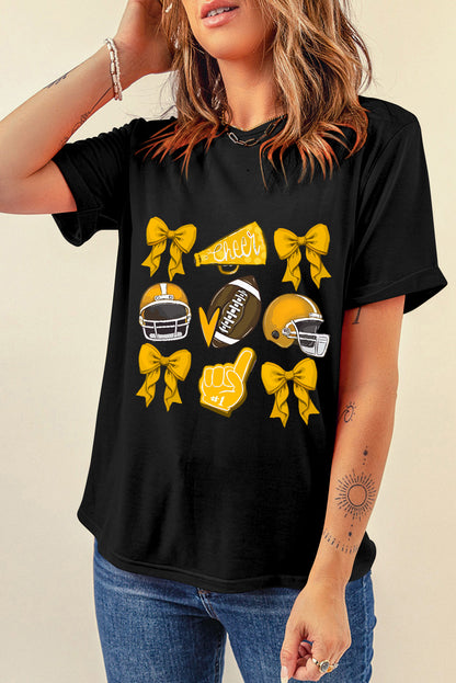 Gold or Purple Game Day Bowknot Graphic Tee