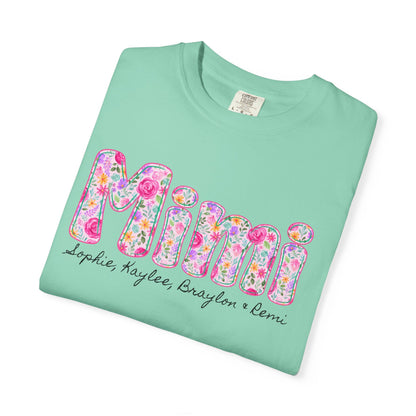 Floral Font Custom T-Shirt - Mimi, Mama, etc.