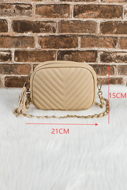 Oatmeal Chevron Shoulder Bag