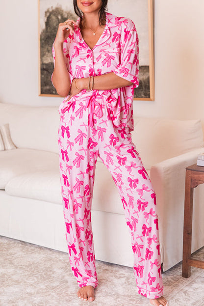 Pink Bow Pajamas Set