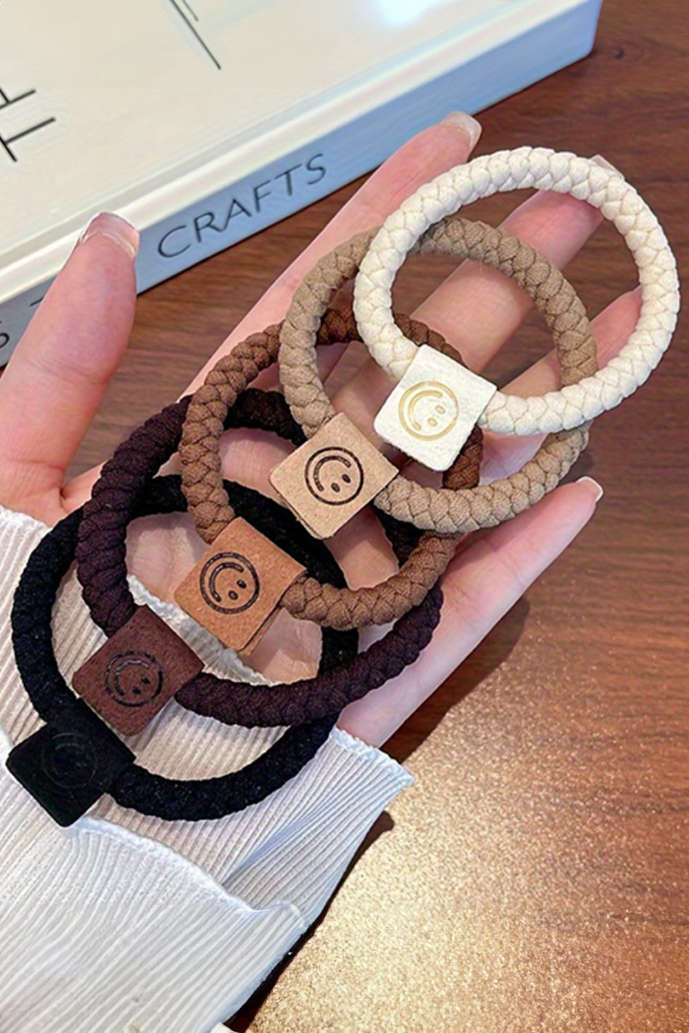 Chestnut 5Pcs Smile  Braided Hairband