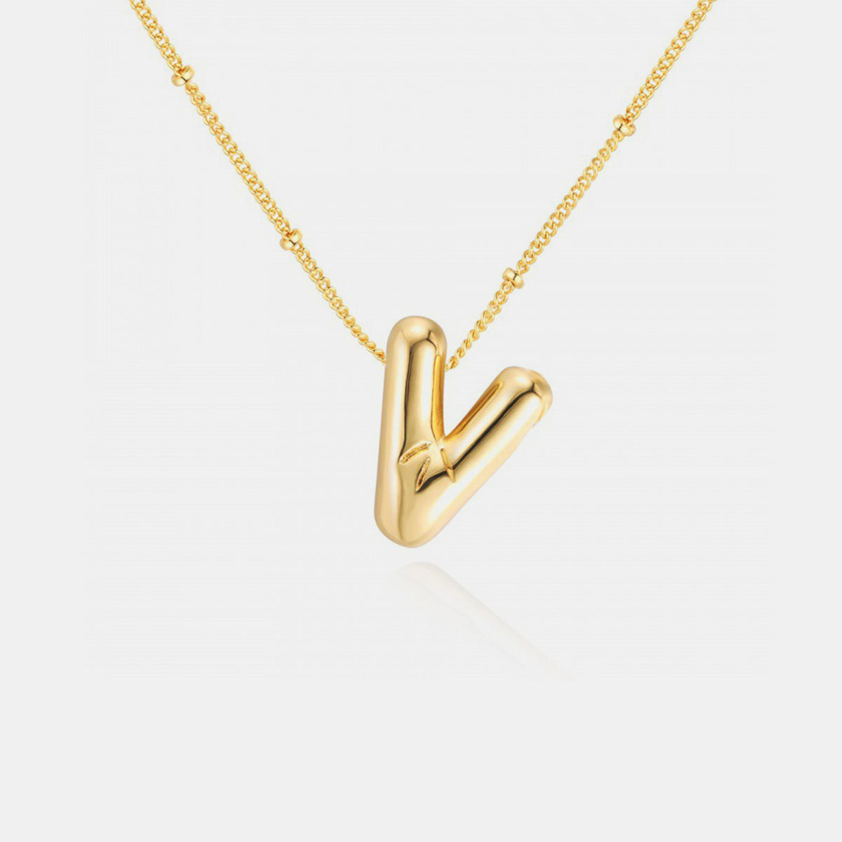 T~Z Gold-Plated Bubble Initial Necklace