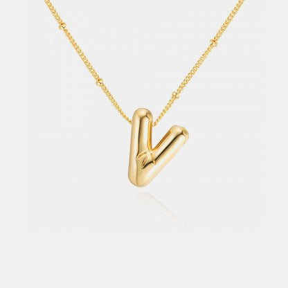 T~Z Gold-Plated Bubble Initial Necklace