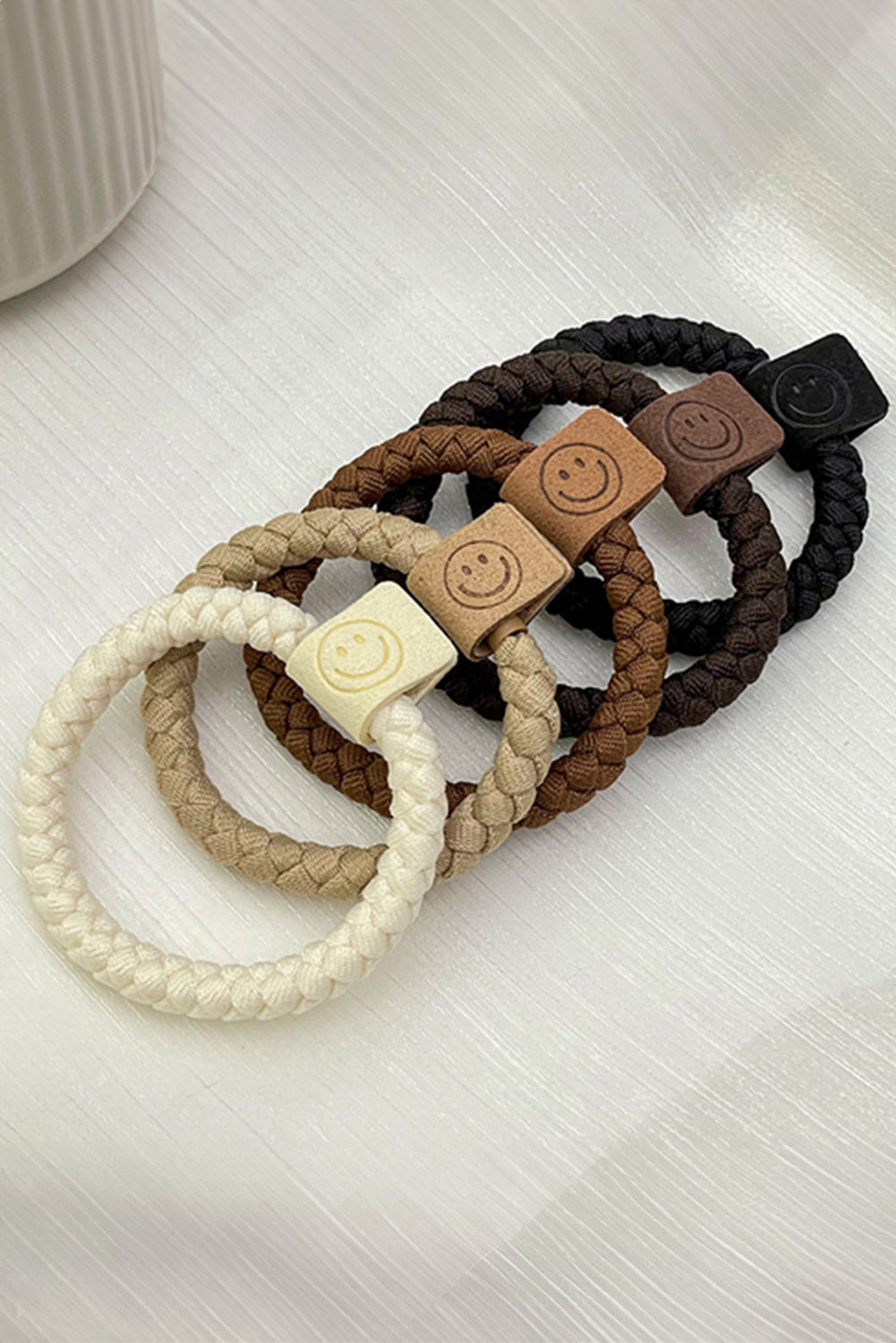 Chestnut 5Pcs Smile  Braided Hairband