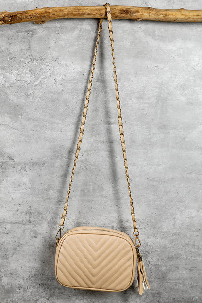 Oatmeal Chevron Shoulder Bag