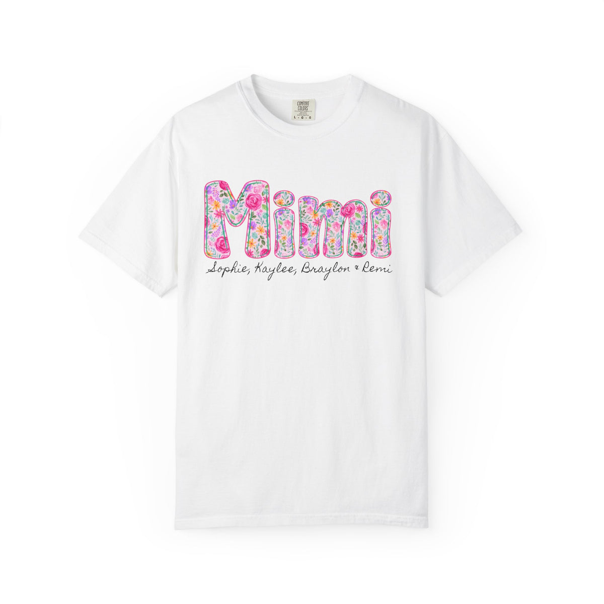 Floral Font Custom T-Shirt - Mimi, Mama, etc.