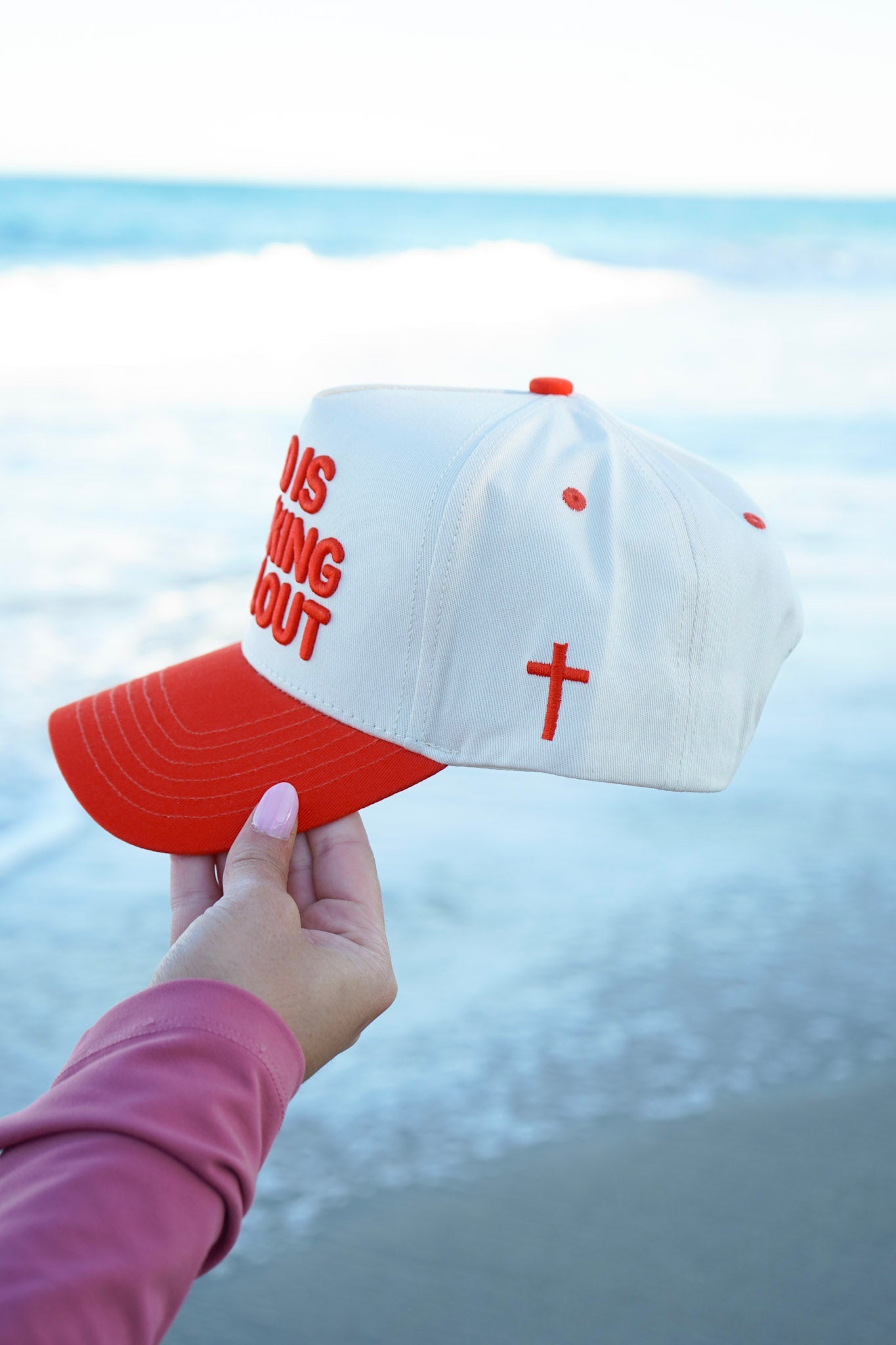 God Is Working It All Out - Red Trucker Hat