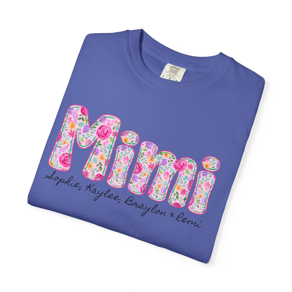 Floral Font Custom T-Shirt - Mimi, Mama, etc.