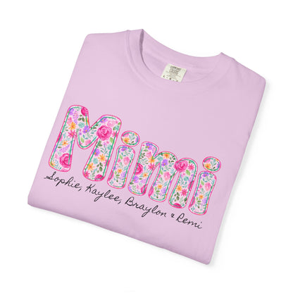 Floral Font Custom T-Shirt - Mimi, Mama, etc.