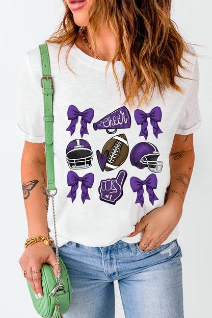 Gold or Purple Game Day Bowknot Graphic Tee