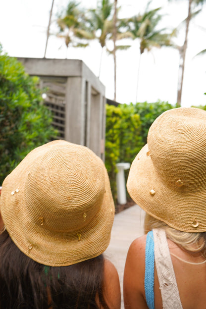 Raffia Bucket Hat with Charms