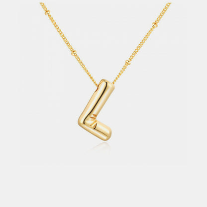 K~S Gold-Plated Bubble Initial Necklace