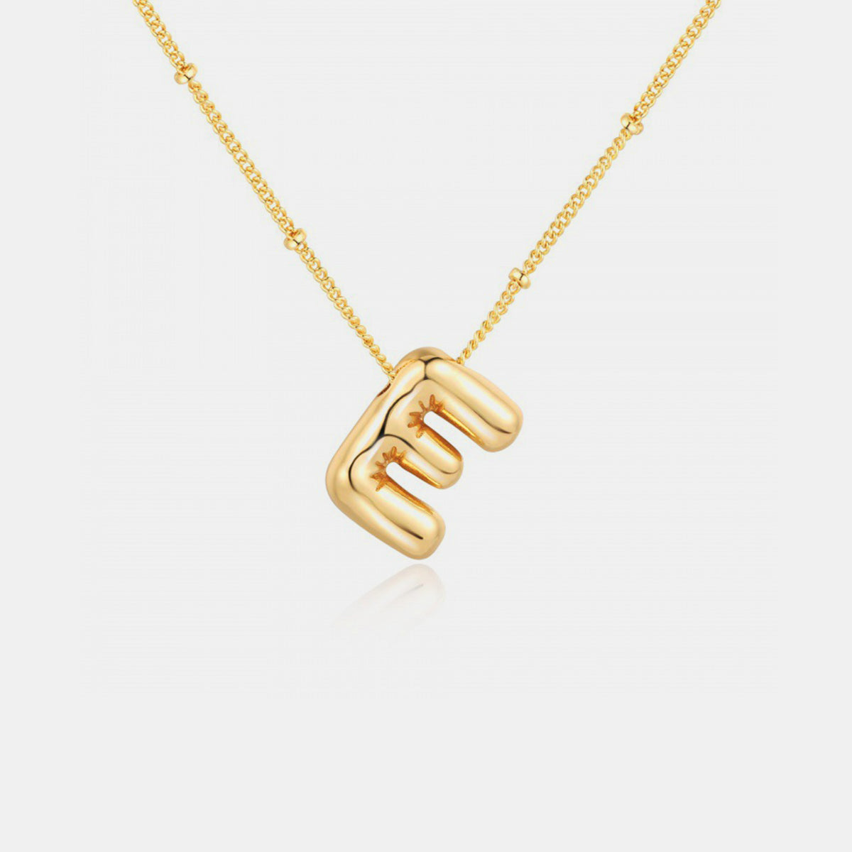 A~J Gold-Plated Bubble Initial Necklace