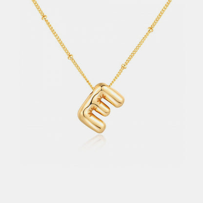 A~J Gold-Plated Bubble Initial Necklace